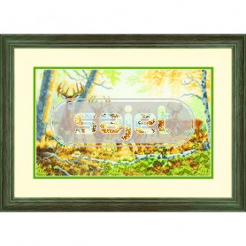 borduurpakket herten in zomersfeer