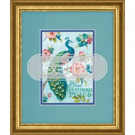 borduurpakket pauw met bloemen
