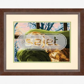 halve kruissteekpakket golden retriever rust uit…