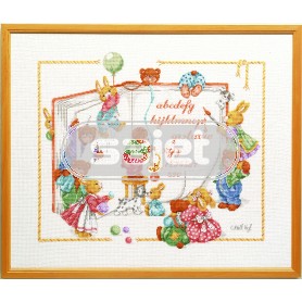 borduurpakket cristl vogl, berenboek, geboorte, a.b.c. 