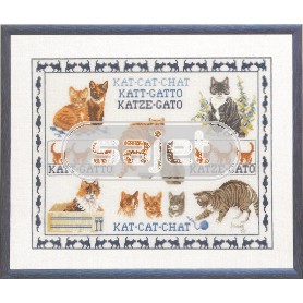 borduurpakket franciens katten, collage poezen 