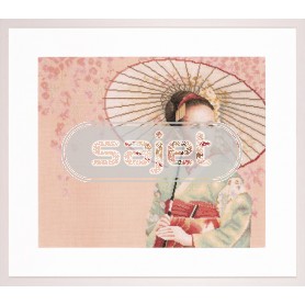 borduurpakket geisha met parasol