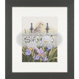 borduurpakket achtertuin met duif