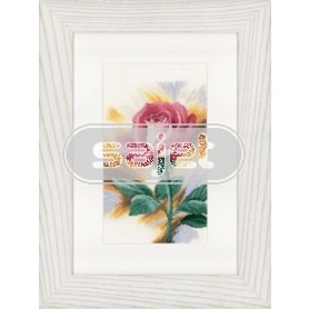 borduurpakket rose/rode roos "shy"