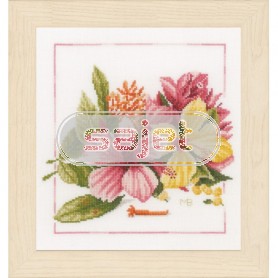 borduurpakket marjolein bastin, boeket van amaryllis