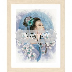 borduurpakket asian lady in blue