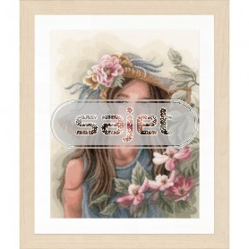 borduurpakket meisje met hoed