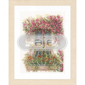 borduurpakket balkon met bloemen