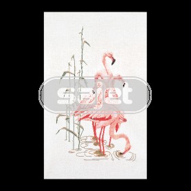 borduurpakket flamingo's