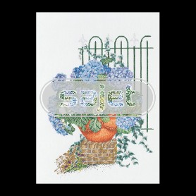 borduurpakket hortensia blauw