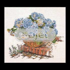 borduurpakket hortensia blauw