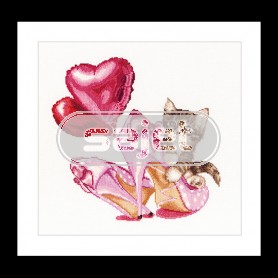 borduurpakket valentijns, kitten