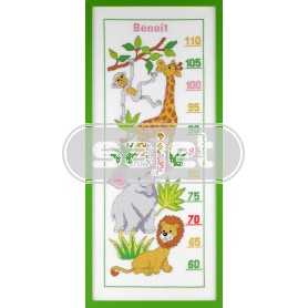 borduurpakket jungle, groeimeter/meetlat benôit