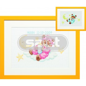 borduurpakket geboorte noah (incl. blauw/rose garen)