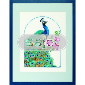 borduurpakket pauw met bloemen