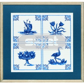 borduurpakket tegels "delfts blauw"