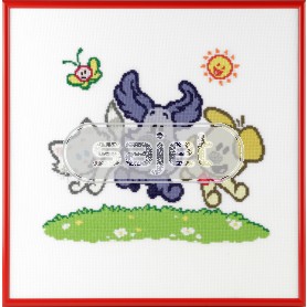 borduurpakket woezel&pip, woezel, pip en buurpoes