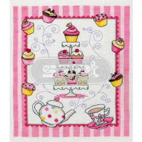 borduurpakket collage cupcakes