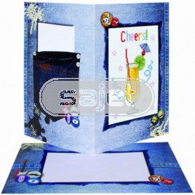 borduurpakket wenskaart, gefeliciteerd