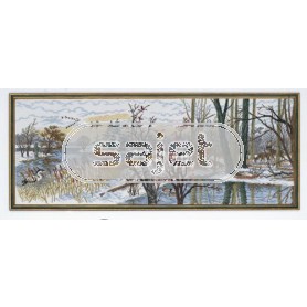 borduurpakket winterlandschap met bosdieren