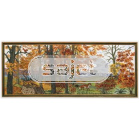 borduurpakket herfstlandschap met bosdieren