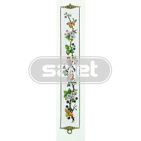 borduurpakket bellekoord, bloemen/vogels/bramen