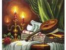 stramien + garenpakket, muziek (100% wol)