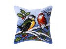 kruissteekkussen vogels in wintersfeer
