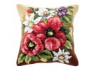 kruissteekkussen anemonen met bloemen