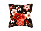 kruissteekkussen japanese bloesemtak op zwart