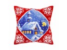 kruissteekkussen kerstnachtdienst in wintersfeer