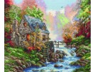 borduurpakket engels huis met watermolen