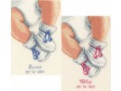 borduurpakket geboorte lucas/chloe (incl. blauw/rose garen)