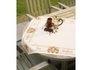 dekservet koffie/thee, ecru met aida rand