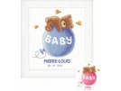borduurpakket geboorte p-l/emma (incl. blauw/rose garen)