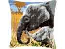 kruissteekkussen olifant met jong