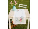 kruissteekloper rose bloemen, wit
