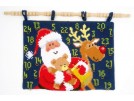 kruissteekwandkleed kerstman, rendier met cadeaus...