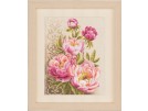 borduurpakket stijlpatroon, rose pioenrozen