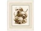 borduurpakket drie labradorpups