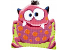 kruissteekkussen monsters, rose monster (incl. kussenrug)