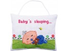 borduurpakket deurhanger, baby slaapt/is wakker