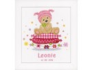 borduurpakket geboorte thomas/leonie (incl. blauw/rose garen)