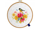 borduurpakket pimpelmees met bloemen (incl. borduurring)
