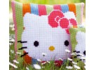 kruissteekkussen hello kitty, pastelstripes