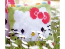 kruissteekkussen hello kitty, pastelstripes (klein)