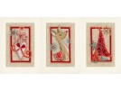 borduurpakket kerstkaart (3 st.) hart, hert en kerstboom