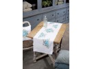 steelsteekloper gestyleerde bloemen, wit