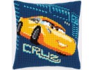 kruissteekkussen cars, "met gierende banden", cruz