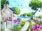 stramien + garenpakket, zomerlandschap